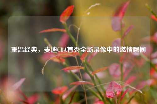 重温经典，麦迪CBA首秀全场录像中的燃情瞬间