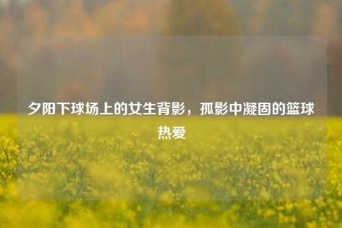 夕阳下球场上的女生背影，孤影中凝固的篮球热爱
