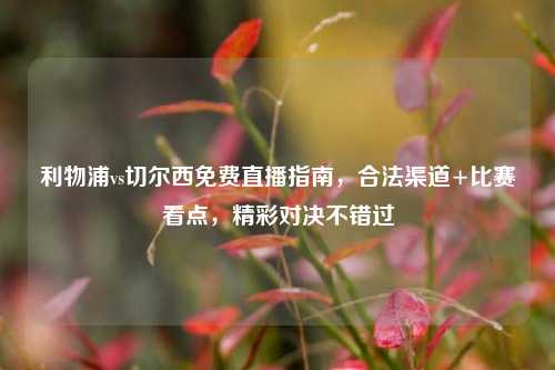 利物浦vs切尔西免费直播指南,合法渠道+比赛看点,精彩对决不错过