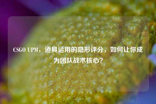 CSGO UPM，道具运用的隐形评分，如何让你成为团队战术核心？