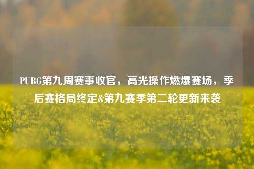 PUBG第九周赛事收官,高光操作燃爆赛场,季后赛格局终定&第九赛季第二轮更新来袭