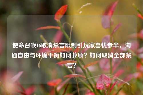 使命召唤16取消禁言限制引玩家喜忧参半,沟通自由与环境平衡如何兼顾?如何取消全部禁言?