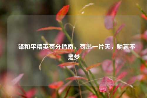 蔯锋和平精英苟分指南，苟出一片天，躺赢不是梦