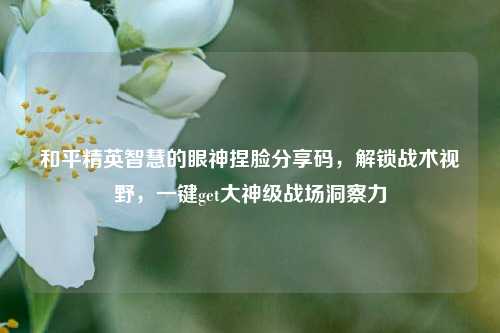 和平精英智慧的眼神捏脸分享码，解锁战术视野，一键get大神级战场洞察力