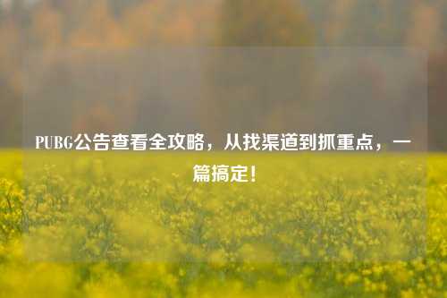 PUBG公告查看全攻略,从找渠道到抓重点,一篇搞定!