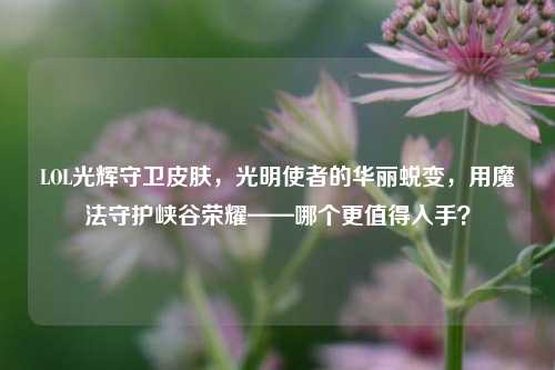 LOL光辉守卫皮肤,光明使者的华丽蜕变,用魔法守护峡谷荣耀——哪个更值得入手?