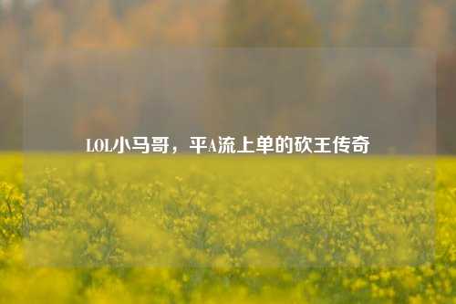 LOL小马哥,平A流上单的砍王传奇