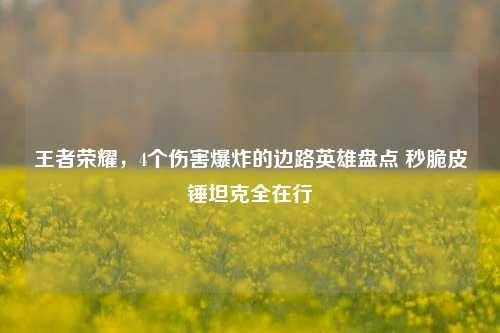 王者荣耀，4个伤害爆炸的边路英雄盘点 秒脆皮锤坦克全在行