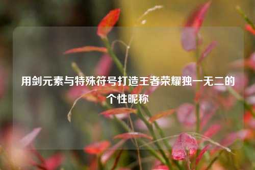 用剑元素与特殊符号打造王者荣耀独一无二的个性昵称