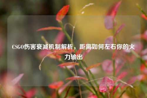 CSGO伤害衰减机制解析,距离如何左右你的火力输出
