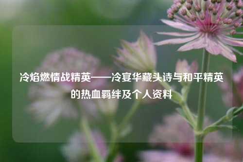 冷焰燃情战精英——冷宴华藏头诗与和平精英的热血羁绊及个人资料