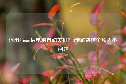 退出Steam后电脑自动关机？3步解决这个烦人小问题
