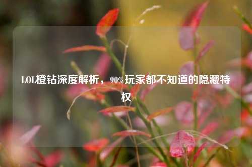 LOL橙钻深度解析，90%玩家都不知道的隐藏特权