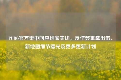 PUBG官方集中回应玩家关切，反作弊重拳出击、新地图细节曝光及更多更新计划