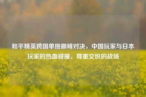和平精英跨国单挑巅峰对决，中国玩家与日本玩家的热血碰撞，尊重交织的战场