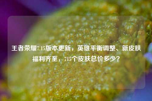 王者荣耀7.15版本更新，英雄平衡调整、新皮肤福利齐至，715个皮肤总价多少？
