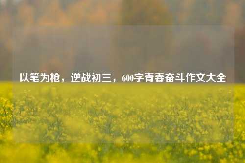 以笔为枪，逆战初三，600字青春奋斗作文大全