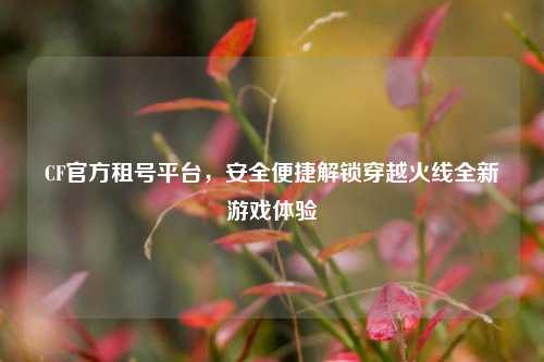 CF官方租号平台，安全便捷解锁穿越火线全新游戏体验