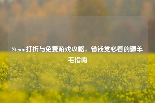 Steam打折与免费游戏攻略,省钱党必看的薅羊毛指南