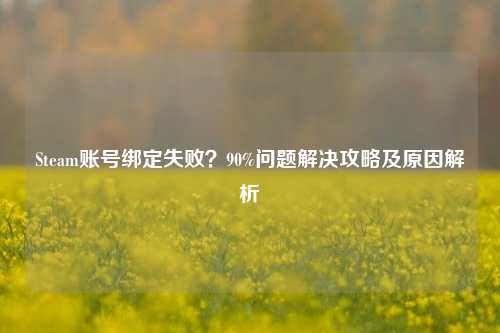Steam账号绑定失败？90%问题解决攻略及原因解析