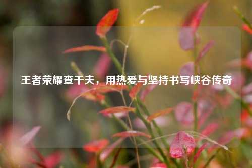 王者荣耀查干夫,用热爱与坚持书写峡谷传奇