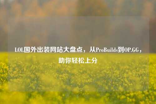 LOL国外出装网站大盘点,从ProBuilds到OP.GG,助你轻松上分