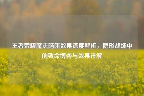 王者荣耀魔法陷阱效果深度解析，隐形战场中的致命博弈与效果详解