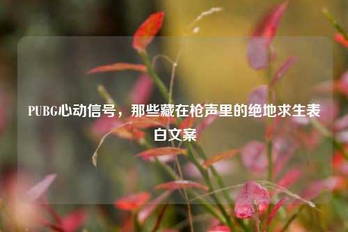 PUBG心动信号,那些藏在枪声里的绝地求生表白文案