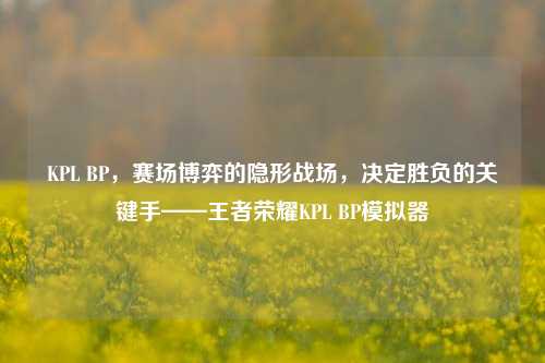 KPL BP,赛场博弈的隐形战场,决定胜负的关键手——王者荣耀KPL BP模拟器