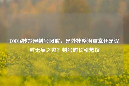 COD16妙妙屋封号风波，是外挂整治重拳还是误封无妄之灾？封号时长引热议