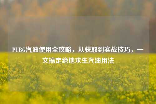 PUBG汽油使用全攻略，从获取到实战技巧，一文搞定绝地求生汽油用法