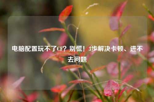 电脑配置玩不了CF?别慌!3步解决卡顿、进不去问题