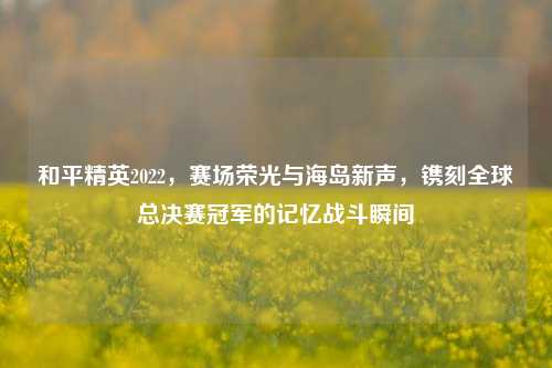 和平精英2022,赛场荣光与海岛新声,镌刻全球总决赛冠军的记忆战斗瞬间