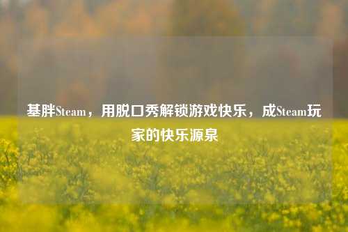 基胖Steam，用脱口秀解锁游戏快乐，成Steam玩家的快乐源泉