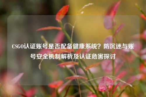 CSGO认证账号是否配备健康系统？防沉迷与账号安全机制解析及认证危害探讨