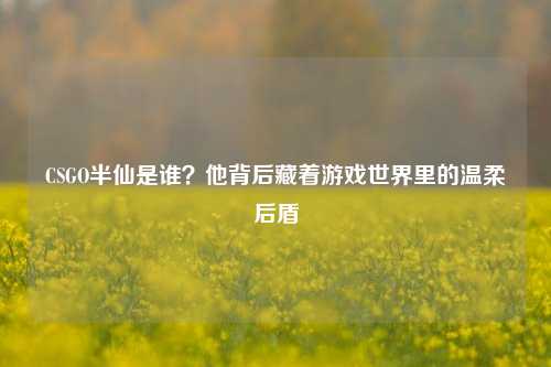 CSGO半仙是谁?他背后藏着游戏世界里的温柔后盾