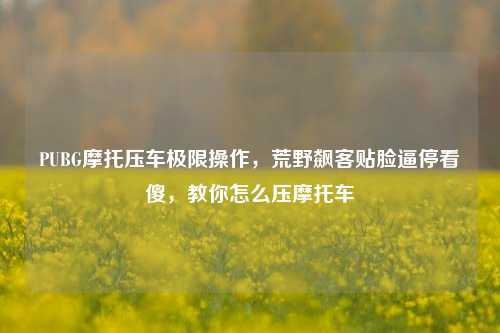 PUBG摩托压车极限操作，荒野飙客贴脸逼停看傻，教你怎么压摩托车