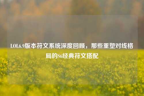 LOL6.9版本符文系统深度回顾，那些重塑对线格局的S6经典符文搭配