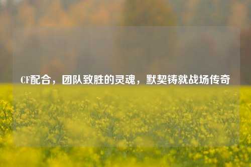 CF配合，团队致胜的灵魂，默契铸就战场传奇