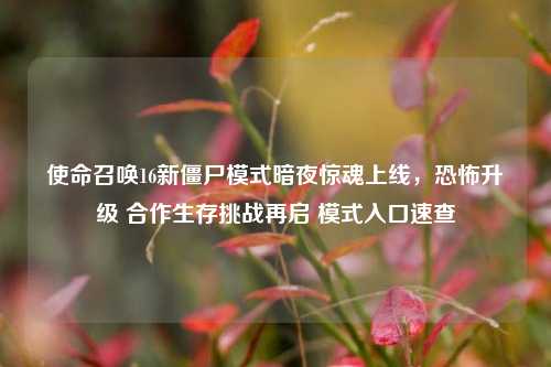 使命召唤16新僵尸模式暗夜惊魂上线,恐怖升级 合作生存挑战再启 模式入口速查