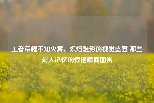 王者荣耀不知火舞，炽焰魅影的视觉盛宴 那些刻入记忆的惊艳瞬间图赏