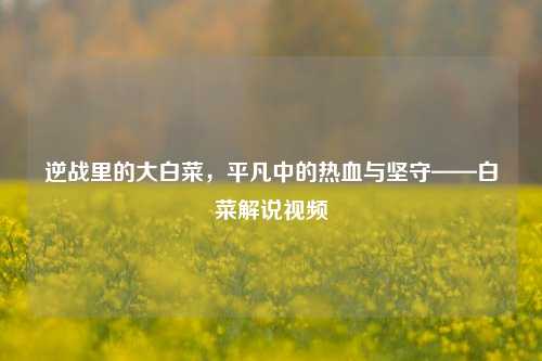 逆战里的大白菜,平凡中的热血与坚守——白菜解说视频