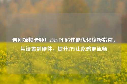 告别掉帧卡顿！2024 PUBG性能优化终极指南，从设置到硬件，提升FPS让吃鸡更流畅