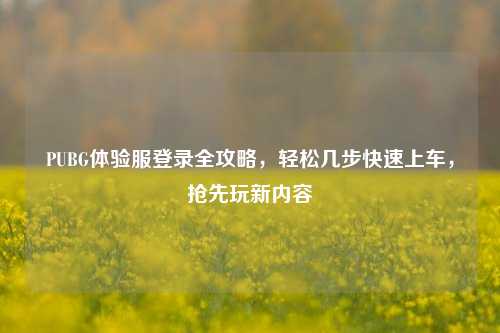 PUBG体验服登录全攻略,轻松几步快速上车,抢先玩新内容