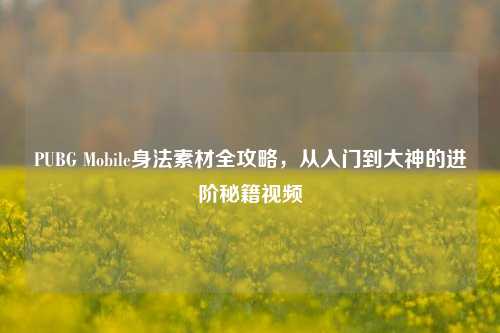 PUBG Mobile身法素材全攻略,从入门到大神的进阶秘籍视频