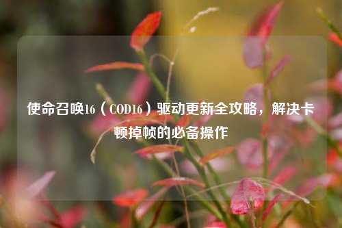 使命召唤16（COD16）驱动更新全攻略，解决卡顿掉帧的必备操作