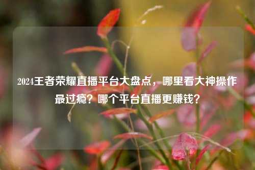 2024王者荣耀直播平台大盘点,哪里看大神操作最过瘾?哪个平台直播更赚钱?