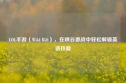 LOL手游(Wild Rift),在峡谷激战中轻松解锁英语技能