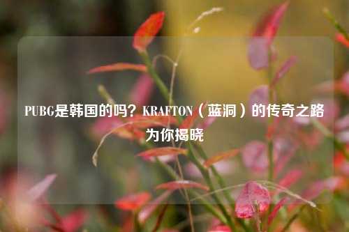 PUBG是韩国的吗？KRAFTON（蓝洞）的传奇之路为你揭晓