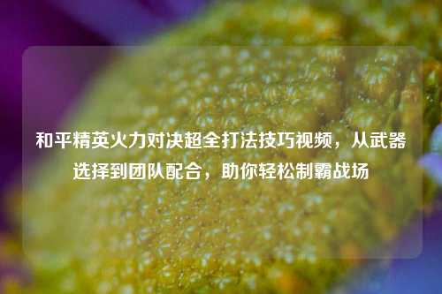 和平精英火力对决超全打法技巧视频，从武器选择到团队配合，助你轻松制霸战场